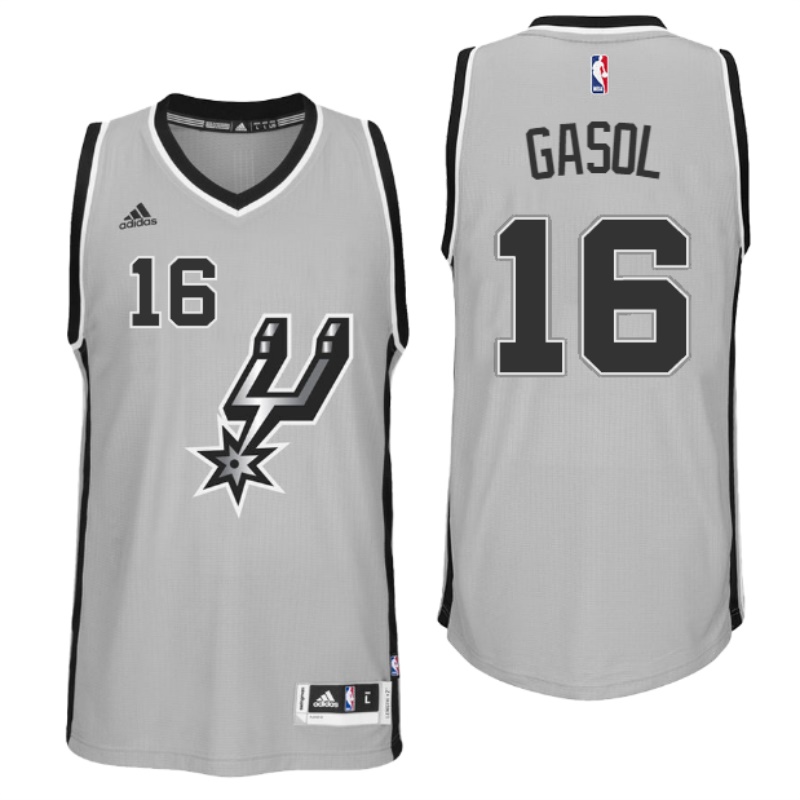 Men's  San Antonio Spurs# 16 Pau Gasol 2016-17 Gray Jersey