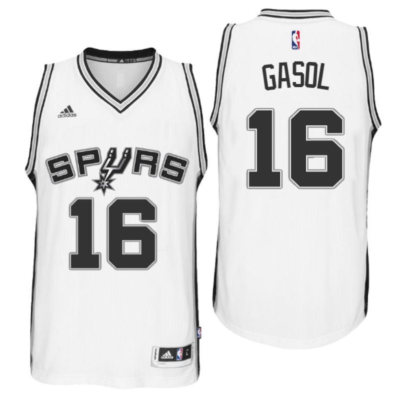 Men's  San Antonio Spurs# 16 Pau Gasol 2016-17 White Jersey