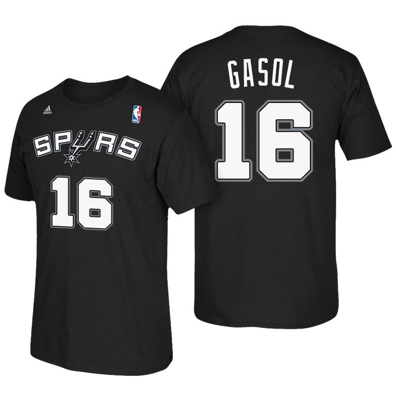 Men's  Pau Gasol San Antonio Spurs Black T-shirt