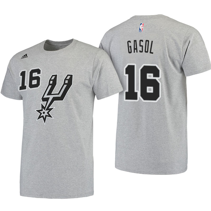 Men's  Pau Gasol San Antonio Spurs Gray T-shirt