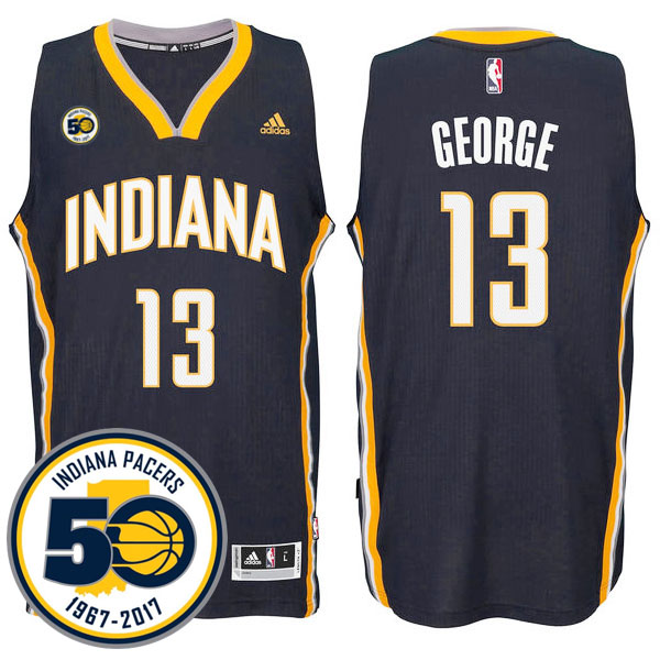 Men's  Indiana Pacers# 13 Paul George 50th Anniversary Navy Jersey