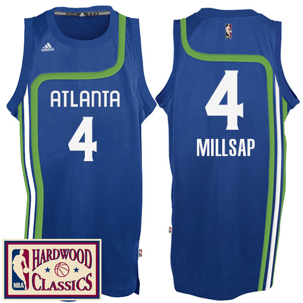 Men's  Atlanta Hawks# 4 Paul Millsap 2016-17 Hardwood Classics Royal Jersey