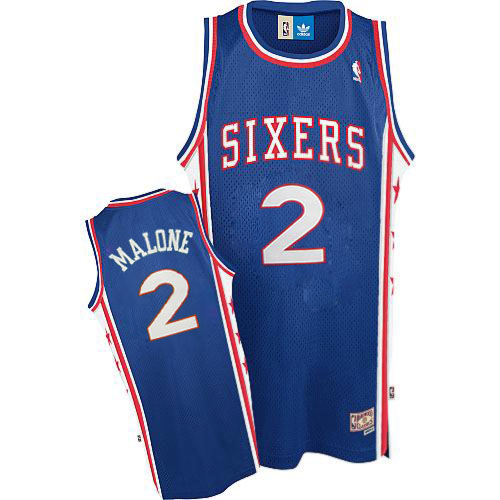 Men's  NBA Moses Malone Blue Jersey