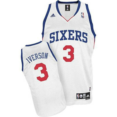 Men's  NBA Philadelphia 76ers #3 Allen Iverson Home Jersey