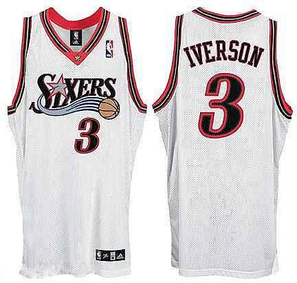 Men's  NBA Philadelphia 76ers #3 Allen Iverson Soul Home Jersey