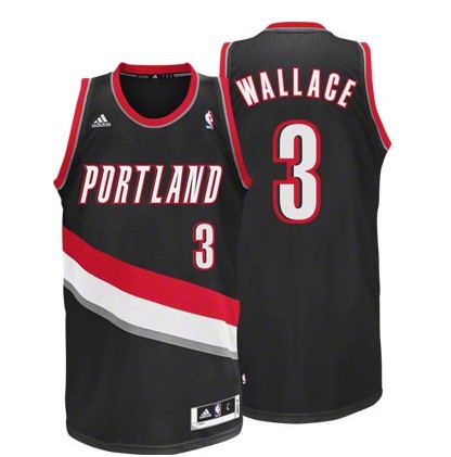 Men's  NBA Portland Trail Blazers #3 Gerald Wallace Black Jersey