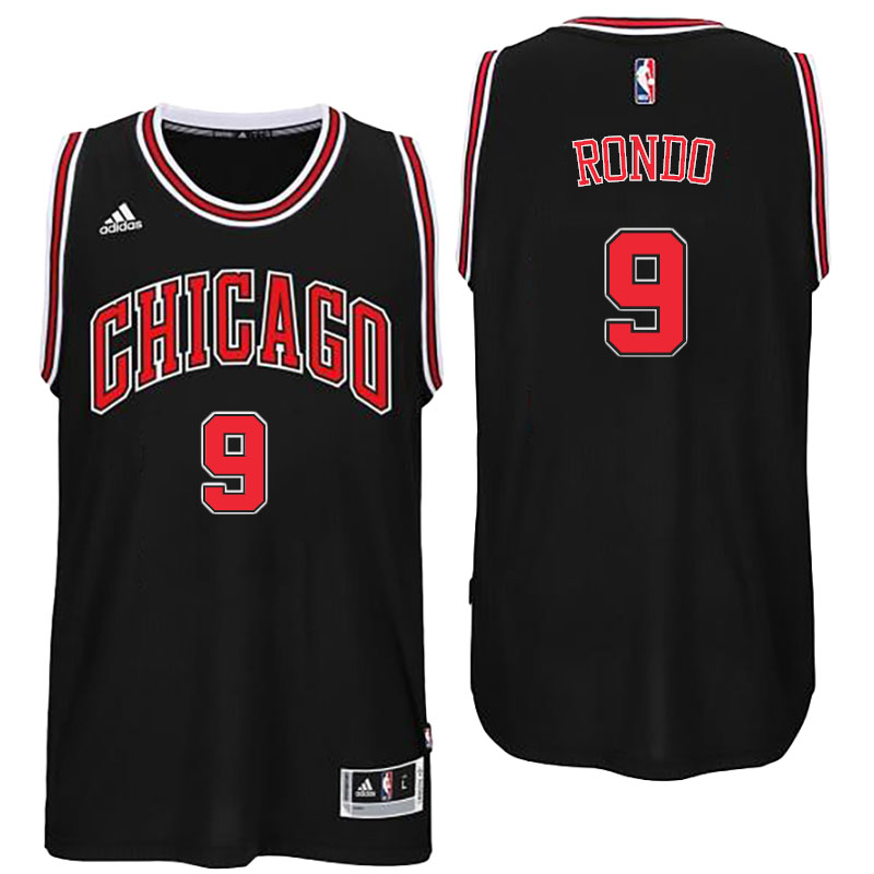 Men's  Chicago Bulls# 9 Rajon Rondo 2016-17 Black Jersey