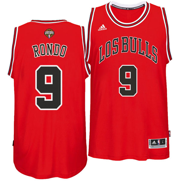 Men's  Rajon Rondo Chicago Bulls Road Noches Enebea Red Jersey