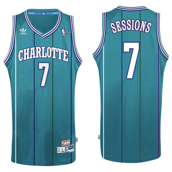 Men's  Ramon Sessions Charlotte Hornets Hardwood Classics Swingman Adidas Teal Jersey