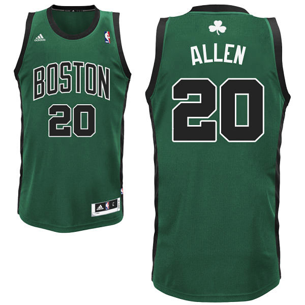 Men's  Ray Allen Boston Celtics #20 Green Black Number Jersey