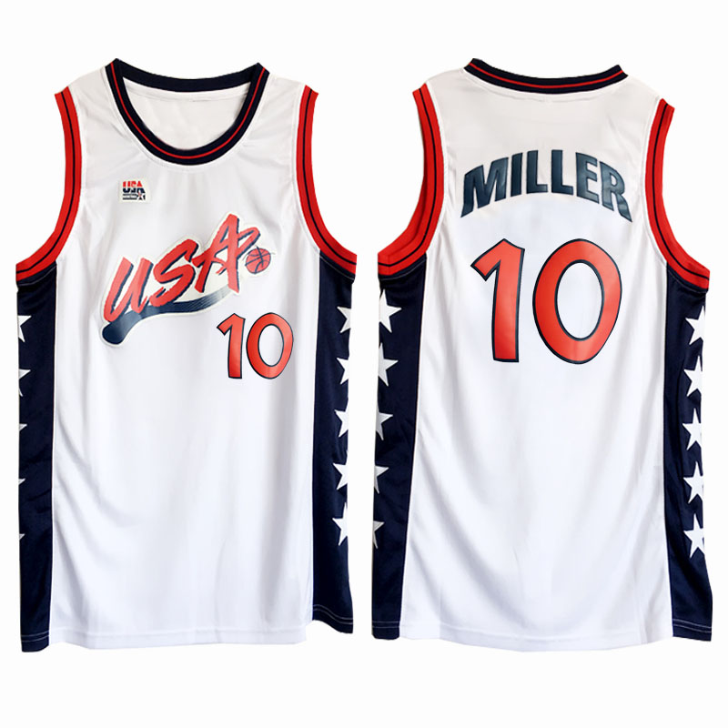 Men's Reggie Miller 1996 Atalanta Olympics USA Dream Team White Jersey