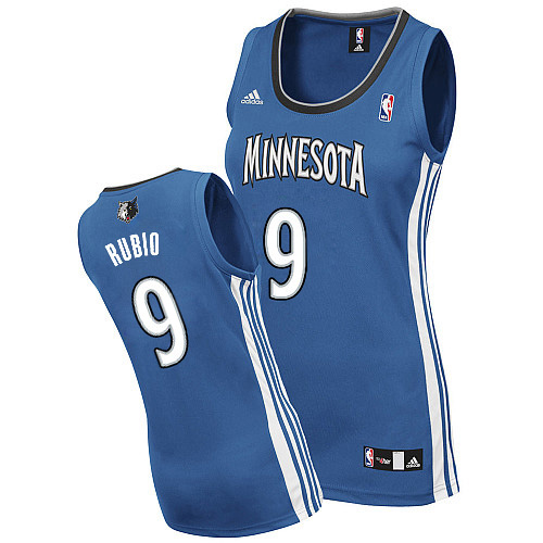 Minnesota Timberwolves #9 Ricky Rubio Women Blue Jersey