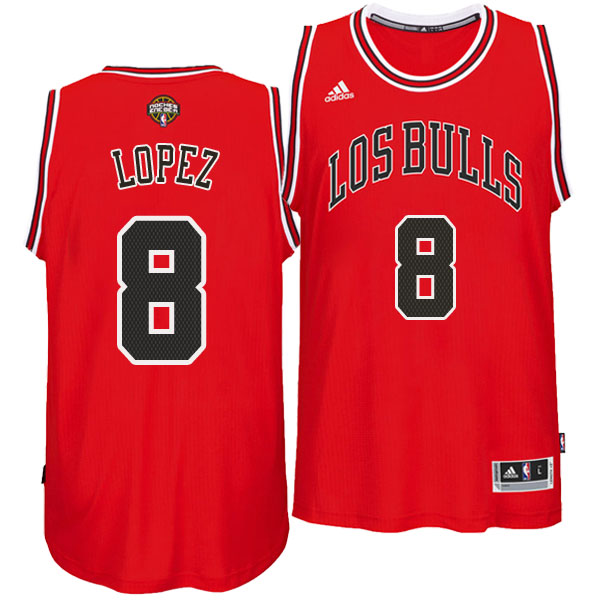 Men's  Robin Lopez Chicago Bulls Road Noches Enebea Red Jersey