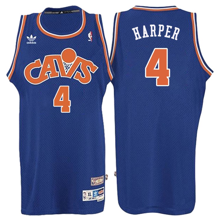 Men's Ron Harper Cleveland Cavaliers #4 Retired Player Blue Hardwood Classic Swingman Jersey