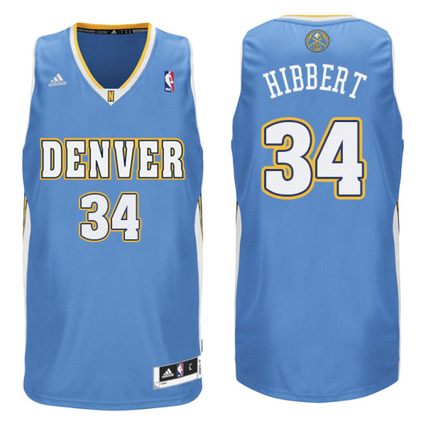 Men's  Roy Hibbert Denver Nuggets Adidas Swingman Road Blue Jersey