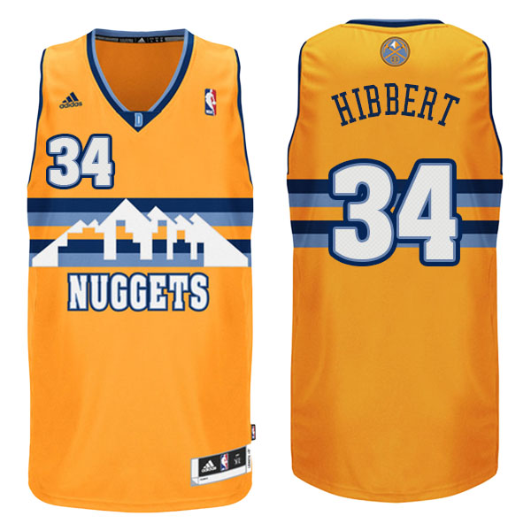 Men's  Roy Hibbert Denver Nuggets Adidas 2014-18 New Swingman Alternate Gold Jersey