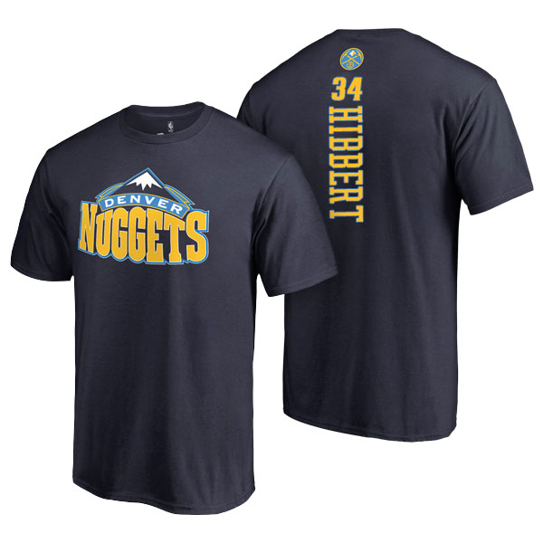 Men's  Roy Hibbert Denver Nuggets Fanatics Branded Backer Navy T-shirt