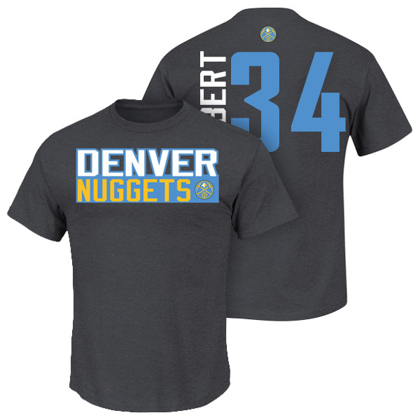 Men's  Roy Hibbert Denver Nuggets Net Number Navy T-shirt