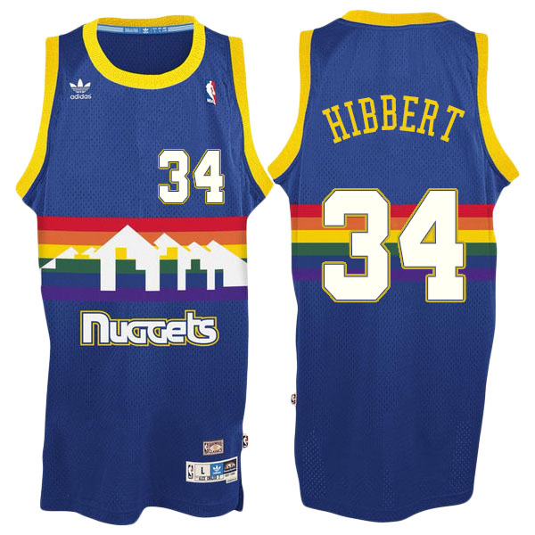 Men's  Roy Hibbert Denver Nuggets Adidas Swingman Hardwood Classics Royal Jersey