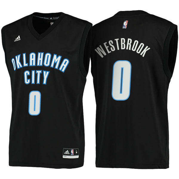 Men's  Russell Westbrook Oklahoma City Thunder Adidas Fashion Black Jersey