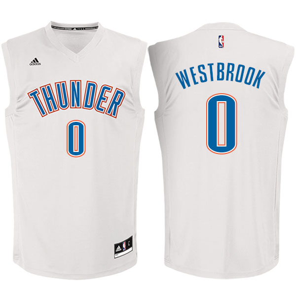 Men's  Russell Westbrook Oklahoma City Thunder Adidas Fashion White Jersey