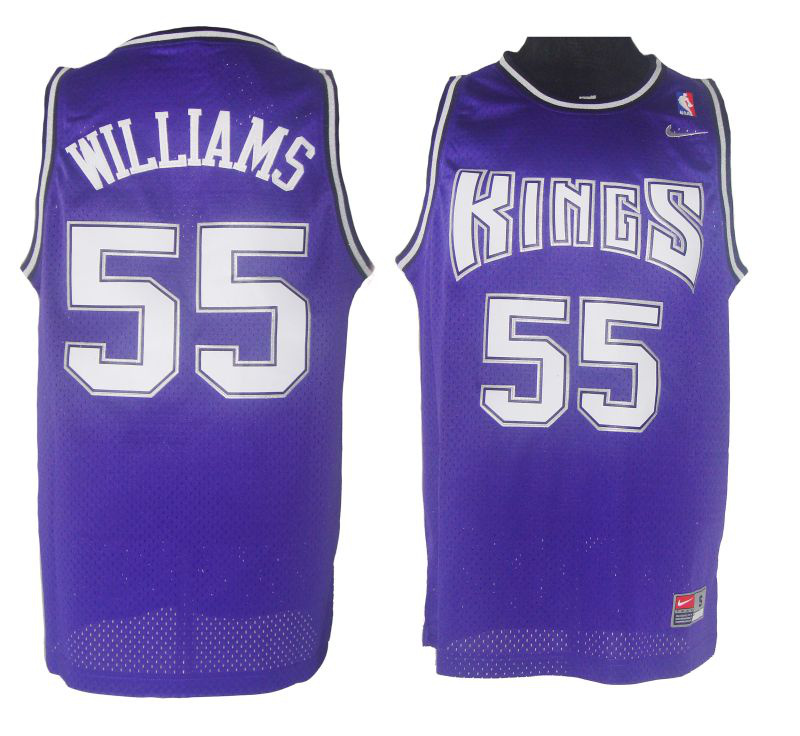 Men's  Sacramento Kings #55 Jason Williams Purple Jersey