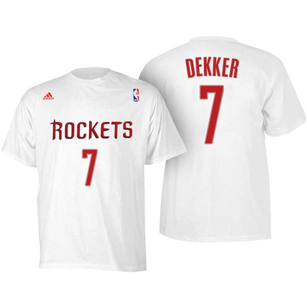 Men's  Sam Dekker Houston Rockets Adidas Net Number White T-shirt