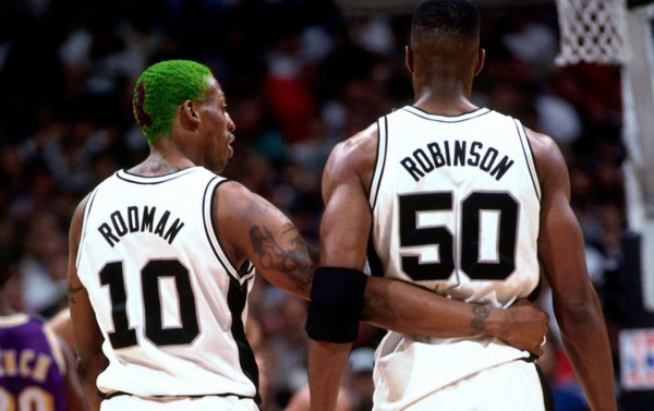 San Antonio Spurs #10 Dennis Rodman white jerseys