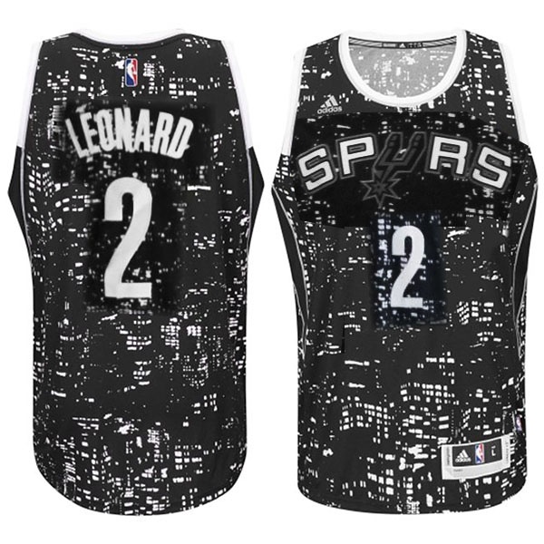 Men's  San Antonio Spurs #2 Kawhi Leonard City Lights Jersey Black