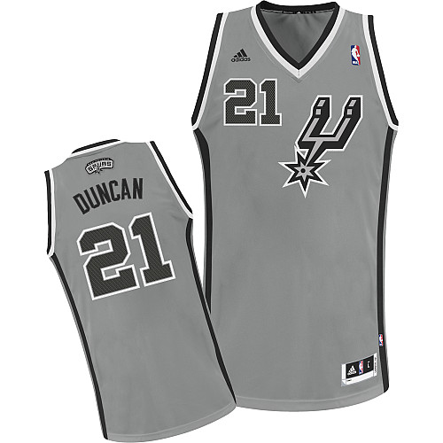 Men's  San Antonio Spurs #21 Tim Duncan Alternate Grey Jersey