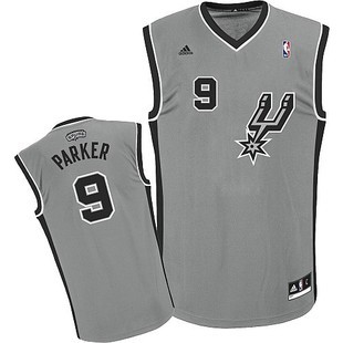 Men's  San Antonio Spurs #9 Tony Parker Alternate Grey Jersey