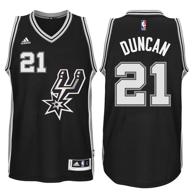 Men's  Spurs #21 Tim Duncan 2015-16 Black Signature Spur Jersey