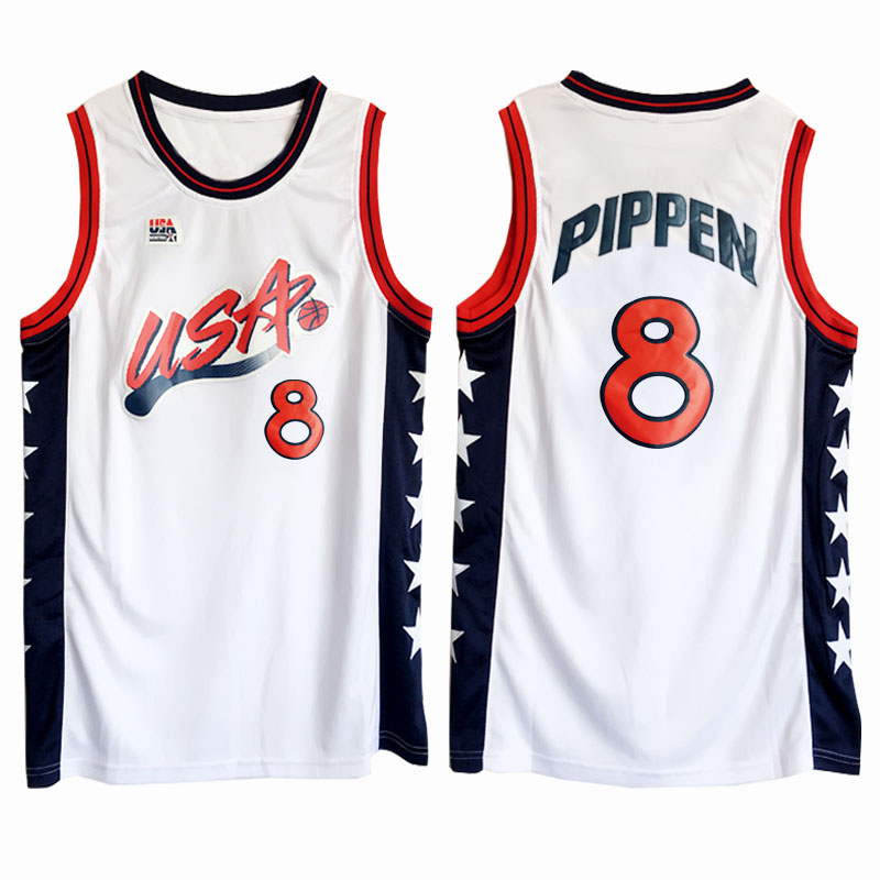 Men's Scottie Pippen 1996 Atalanta Olympics USA Dream Team White Jersey