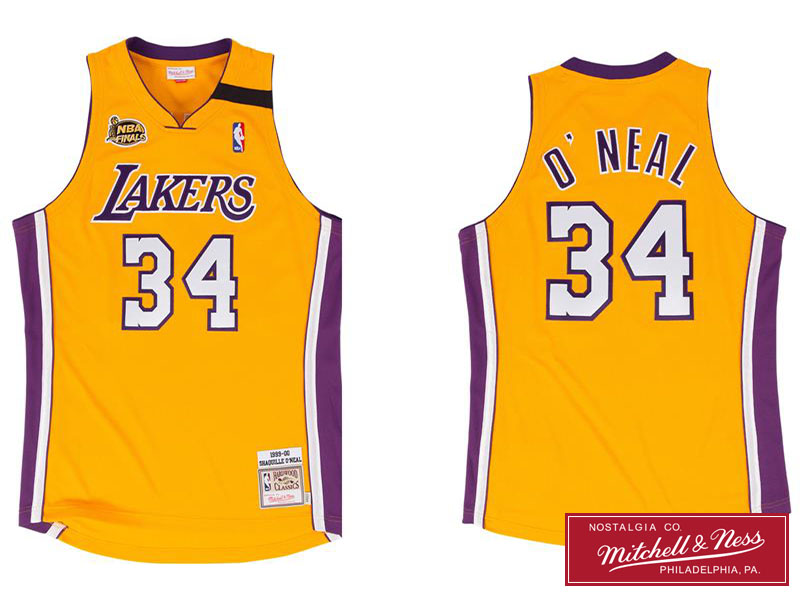 Men's Shaquille O'Neal 1999-00 Gold Jersey