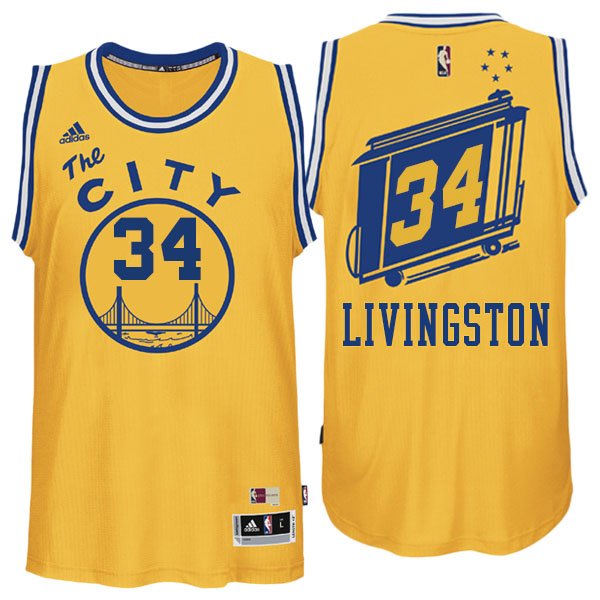 Men's  Shaun Livingston Golden State Warriors Hardwood Classics Gold Jersey