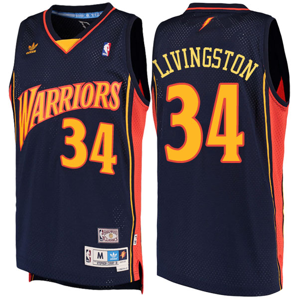 Men's  Shaun Livingston Golden State Warriors Throwback Road Hardwood Classics Swingman climacool Navy Jersey