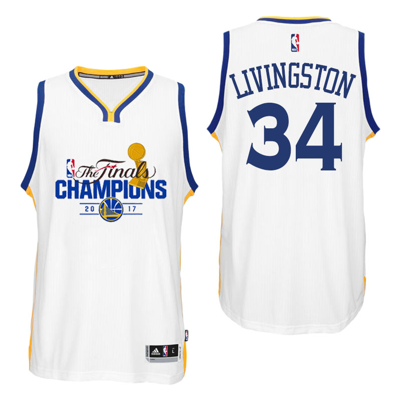 Men's Shaun Livingston Golden State Warriors 2017 NBA the Finals Champion Swingman White Jersey