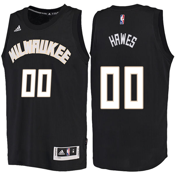 Men's  Spencer Hawes Milwaukee Bucks Adidas Fashion Swingman Black Jersey