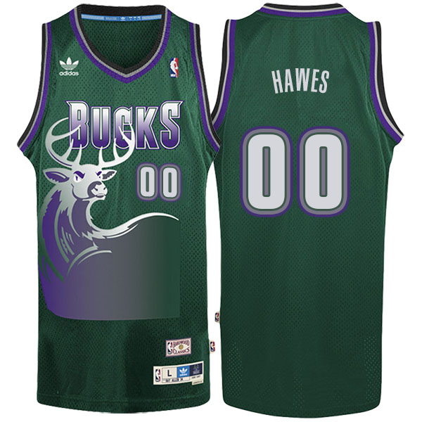 Men's  Spencer Hawes Milwaukee Bucks Adidas Hardwood Classic Swingman Green Jersey