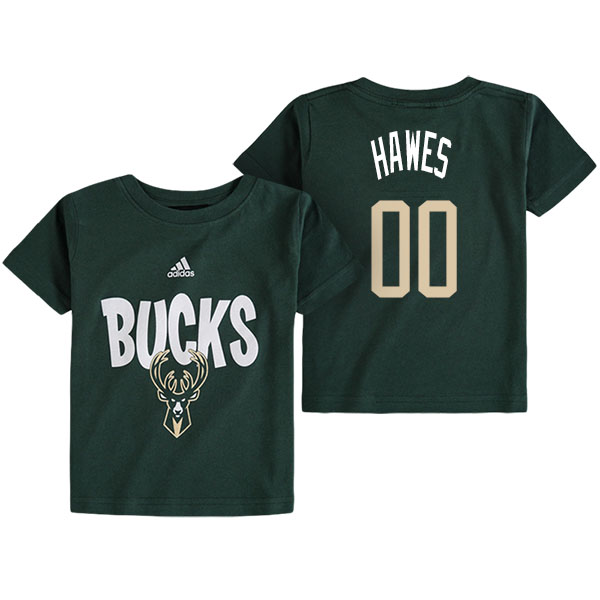 Men's  Spencer Hawes Milwaukee Bucks Infant Adidas Name Number Green T-shirt