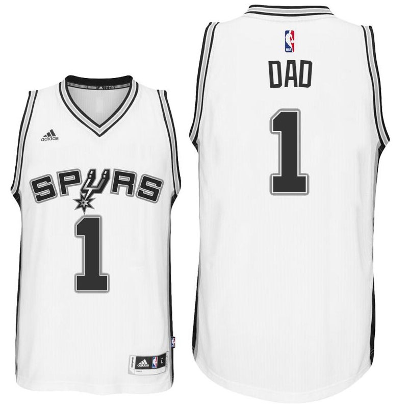 Men's  Father's Day Gift-Spurs #1 Dad Logo Swingman Jersey White