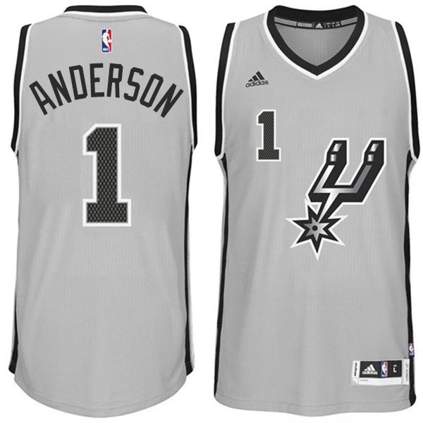 Men's  Spurs #1 Kyle Anderson 2014-15 New Swingman Alternate Jersey Grey