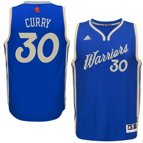 Men's  Stephen Curry Warriors 2015-16 Christmas Day Blue Jersey