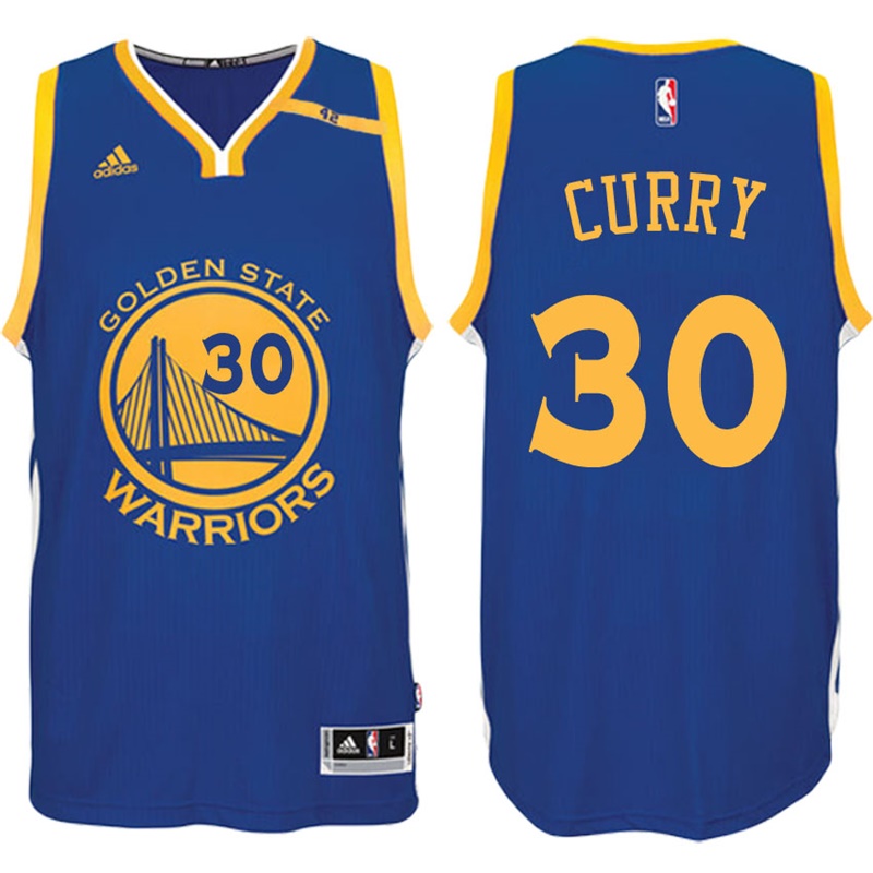 Men's  Stephen Curry Golden State Warriors 2016-17 42 Patch Blue Jersey