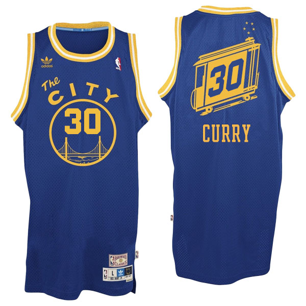 Men's  Stephen Curry Golden State Warriors Hardwood Classics Blue Jersey