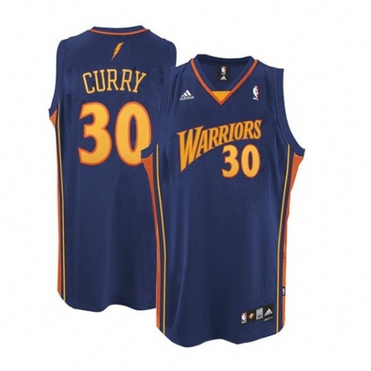 Men's  Warriors #30 Stephen Curry Blue Throwback Soul Jersey