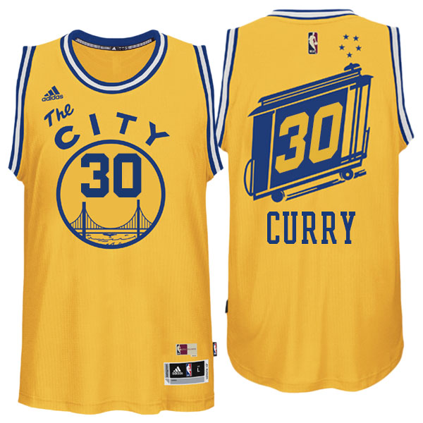 Men's  Stephen Curry Golden State Warriors Hardwood Classics Gold Jersey