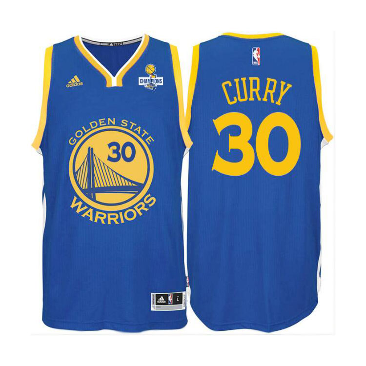 Men's Stephen Curry 2017 NBA Champions Swingman Road Royal Jersey