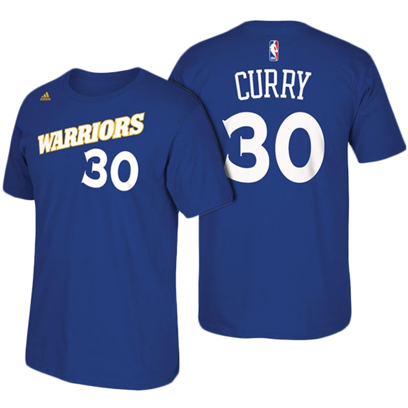 Men's  Stephen Curry Golden State Warriors Short Sleeved T-Shirt Crossover Royal Blue Jersey