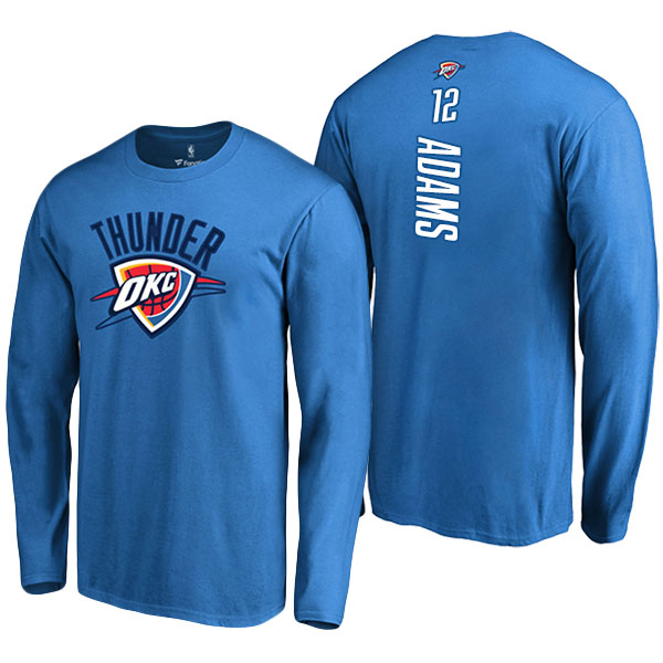 Men's  Steven Adams Oklahoma City Thunder Backer Long Sleeve Blue Long Sleeve T-shirt